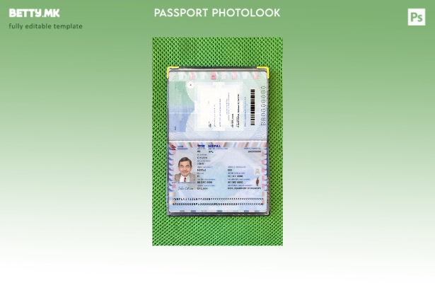 Модерен стил, сегашен шаблон за непалски пасош